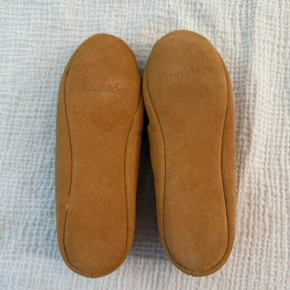 Firesiders Slippers Size Youth 4.5 or Women’s 6N Leather Fleece Lined Moccasin